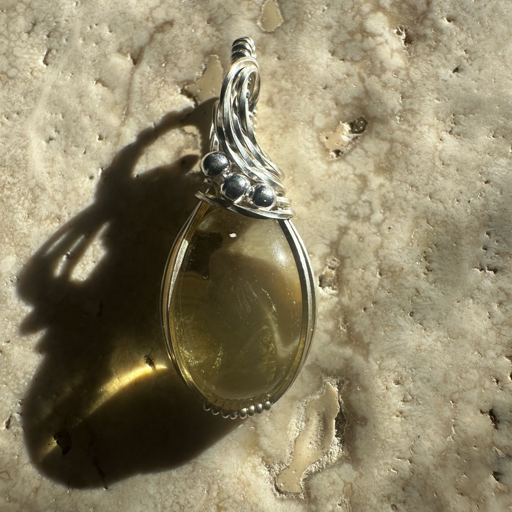 Sterling Silver Citrine Necklace Pendant